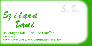szilard dani business card